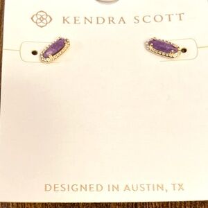Kendra Scott 14K Gold over Brass Amethyst Earrings NEW